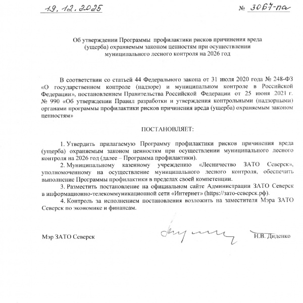 ПРОГРАММА профилактики рисков причинения вреда (ущерба) охраняемым законом ценностям